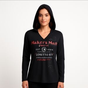 Makers Mark Black Whiskey Artsy Hoodie Size XXL